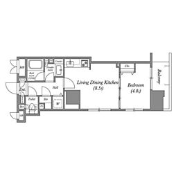 エミリブ鷺ノ宮 1LDKの間取図画像