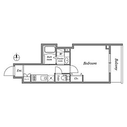 リテラス蒲田 1Kの間取図画像