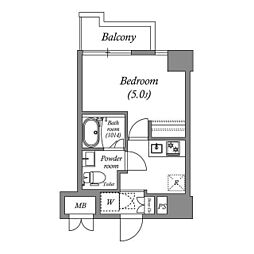 コンフォートタイムオオモリ 1Kの間取図画像