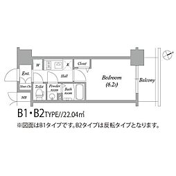 アドバンス大阪SERENO 1Kの間取図画像