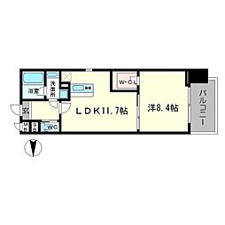 ラクラス長堀橋 1LDKの間取図画像