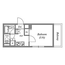 レジディア横濱関内 1Kの間取図画像
