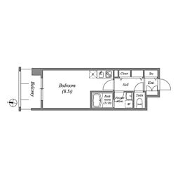 RESIDIA靱公園 ワンルームの間取図画像