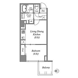 RISINGMaison本町橋 1LDKの間取図画像
