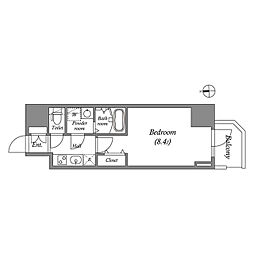 MELDIACRESTTAPPNAMBA-WEST 1Kの間取図画像