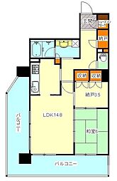ルネライラタワー船橋 1SLDKの間取図画像