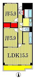 グランシャリオ 2LDKの間取図画像