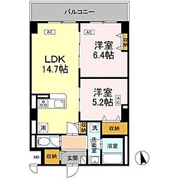 カスタリア西船橋II 2LDKの間取図画像