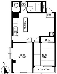 シティレジデンス 2LDKの間取図画像
