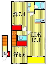 Verger  ｜ 千葉県市川市稲荷木１丁目8-23（賃貸アパート2LDK・2階・66.50㎡） その2