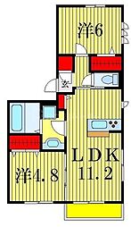 アリエス 2LDKの間取図画像