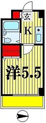 リエス西船橋 1Kの間取図画像