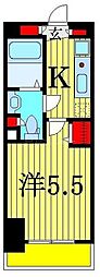 グランカーサ市川国府台 1Kの間取図画像