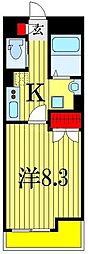 コーポ北見 1Kの間取図画像