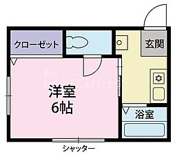 スクェアハウス 1Kの間取図画像