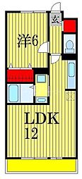 アベニューサイド本郷 1LDKの間取図画像