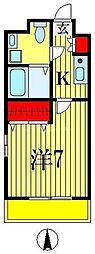 エレンシアK 1Kの間取図画像