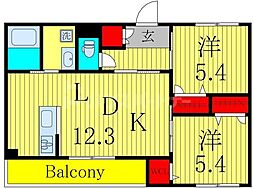 Blooming Stage 3階2LDKの間取り