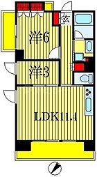 パークアクシス西船橋本郷町 4階2LDKの間取り