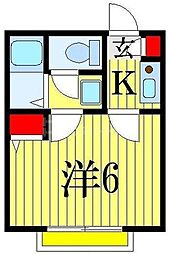 ヴランドール西船 1階1Kの間取り