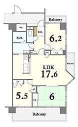 ベンタナヒルズ篠栗1号館 3LDKの間取図画像