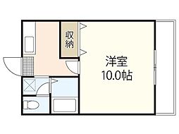 第2グレーストミ21 1Kの間取図画像