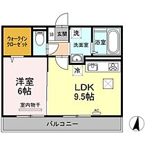 岡山県岡山市北区平田（賃貸アパート1LDK・1階・40.03㎡） その2