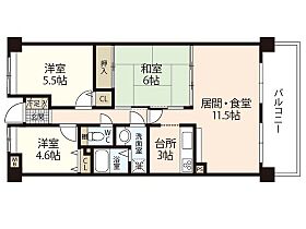 岡山県岡山市中区沢田（賃貸マンション3LDK・3階・65.16㎡） その2