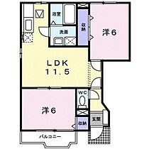 岡山県岡山市中区八幡（賃貸アパート2LDK・1階・51.79㎡） その2