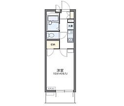 レオパレス凛凛 3階1Kの間取り