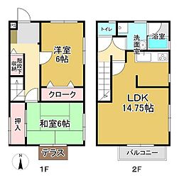 ラヴィアンローズ 2LDKの間取図画像