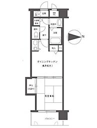 岡山電気軌道清輝橋線 東中央町駅 徒歩9分の賃貸マンション 2階1DKの間取り
