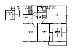 谷山コーポA 3DKの間取図画像