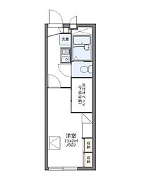レオパレス光ヒルズ 1Kの間取図画像