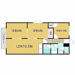 ローレルコート福島 3LDKの間取図画像