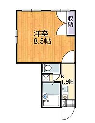 フローラ芥子 1Kの間取図画像
