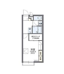 レオパレス希望 1Kの間取図画像