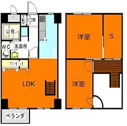 アーバンハウス大供 4階2SLDKの間取り
