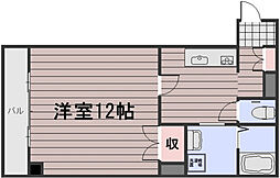 エレガンス京町 5階1Kの間取り