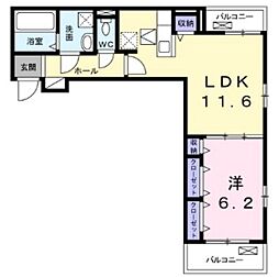 コンテ　ソレイユ 2階1LDKの間取り