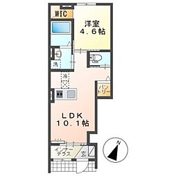 リヴェールメゾン 1LDKの間取図画像