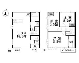 岡山県岡山市北区番町1丁目（賃貸タウンハウス3LDK・1階・81.47㎡） その2