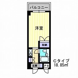アルファ大供 1Kの間取図画像