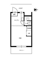 ホワイトメゾン学南1 ワンルームの間取図画像