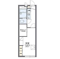 レオパレスウォーターリリィ北方 1Kの間取図画像