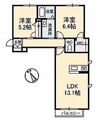 グリーンガーデンクニトミ 1LDKの間取図画像