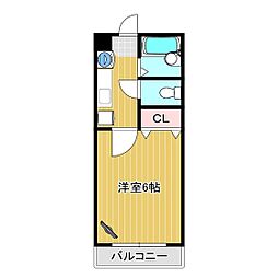 サウスウインド24 1Kの間取図画像