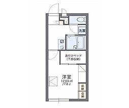 レオパレス芳田 1Kの間取図画像