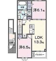 アヴェニールガーデン 2LDKの間取図画像