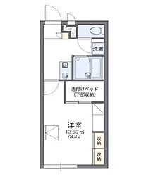 レオパレスエスポワール河内 1Kの間取図画像